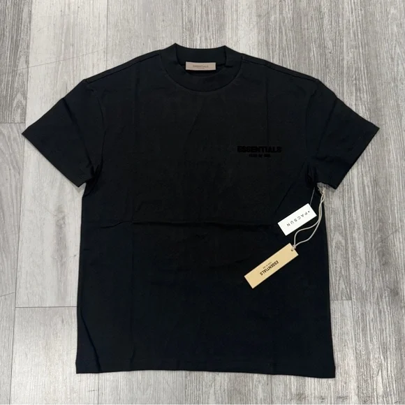 Essentials Jet Black Tee and Shorts sets summer suits - Picture 2 of 5